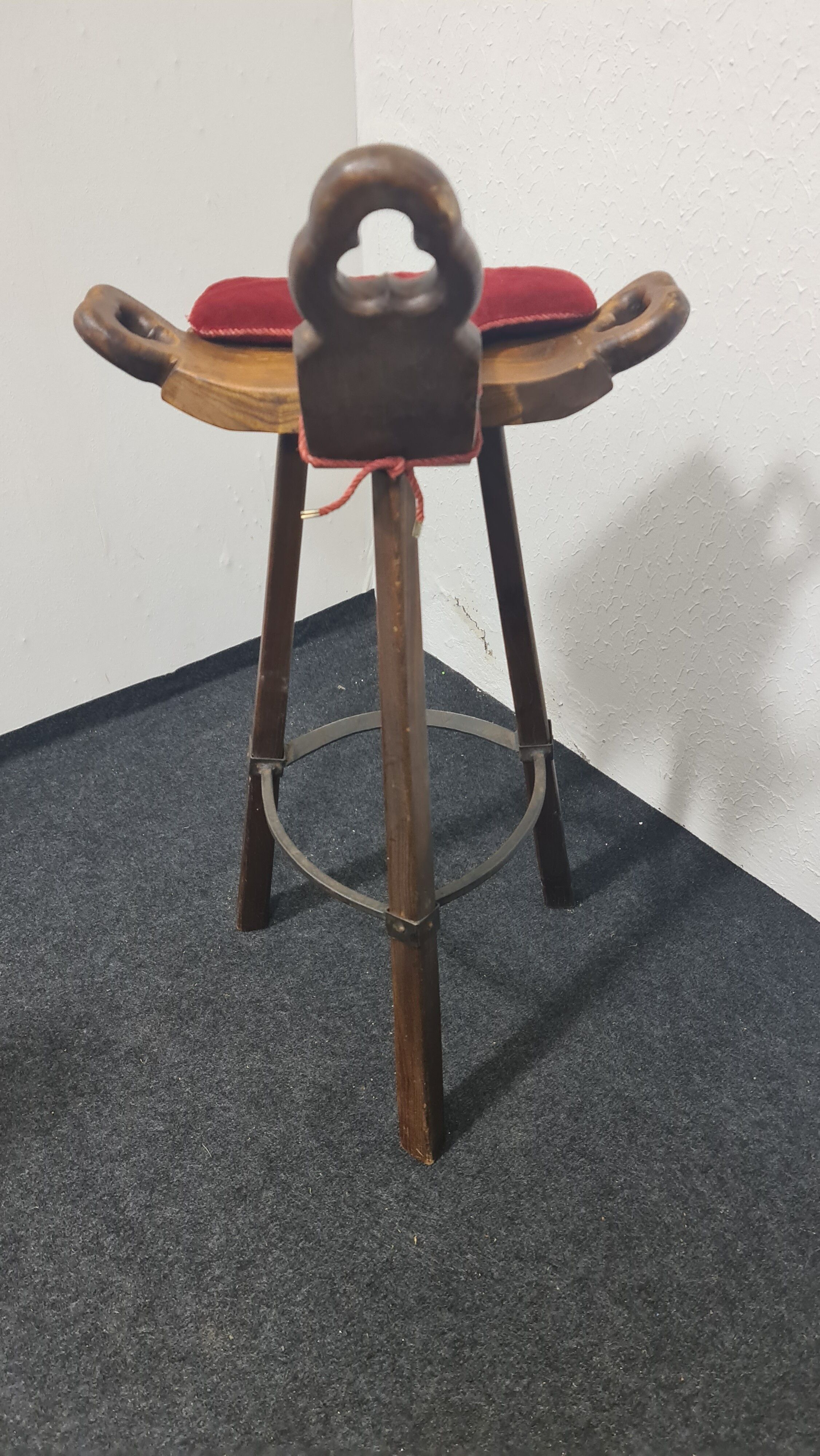 Three vintage Spanish bar stools