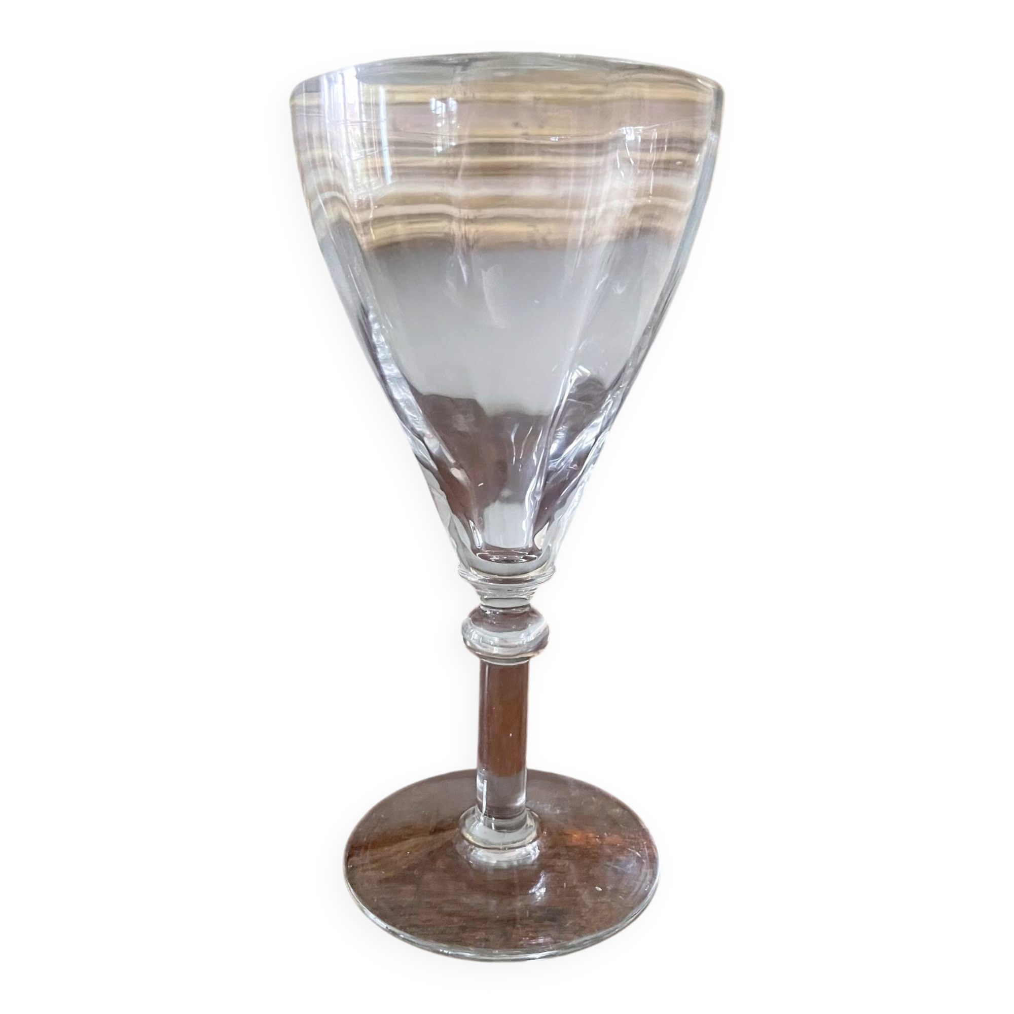 antique faceted stemmed glass