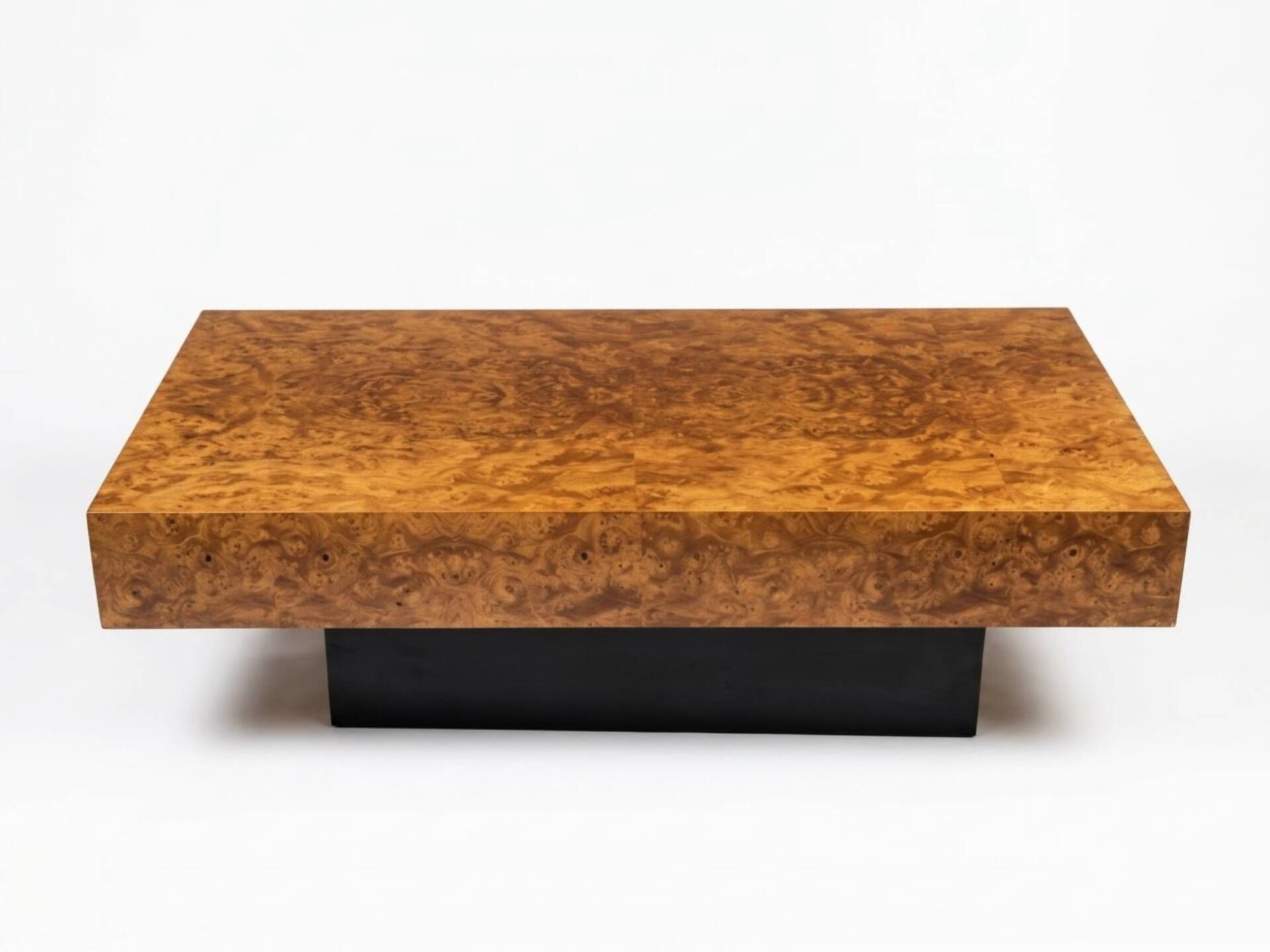 Rectangular coffee table in elm burl
