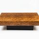 Rectangular coffee table in elm burl