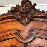 Carved walnut wardrobe – late 19th century Louis XV style