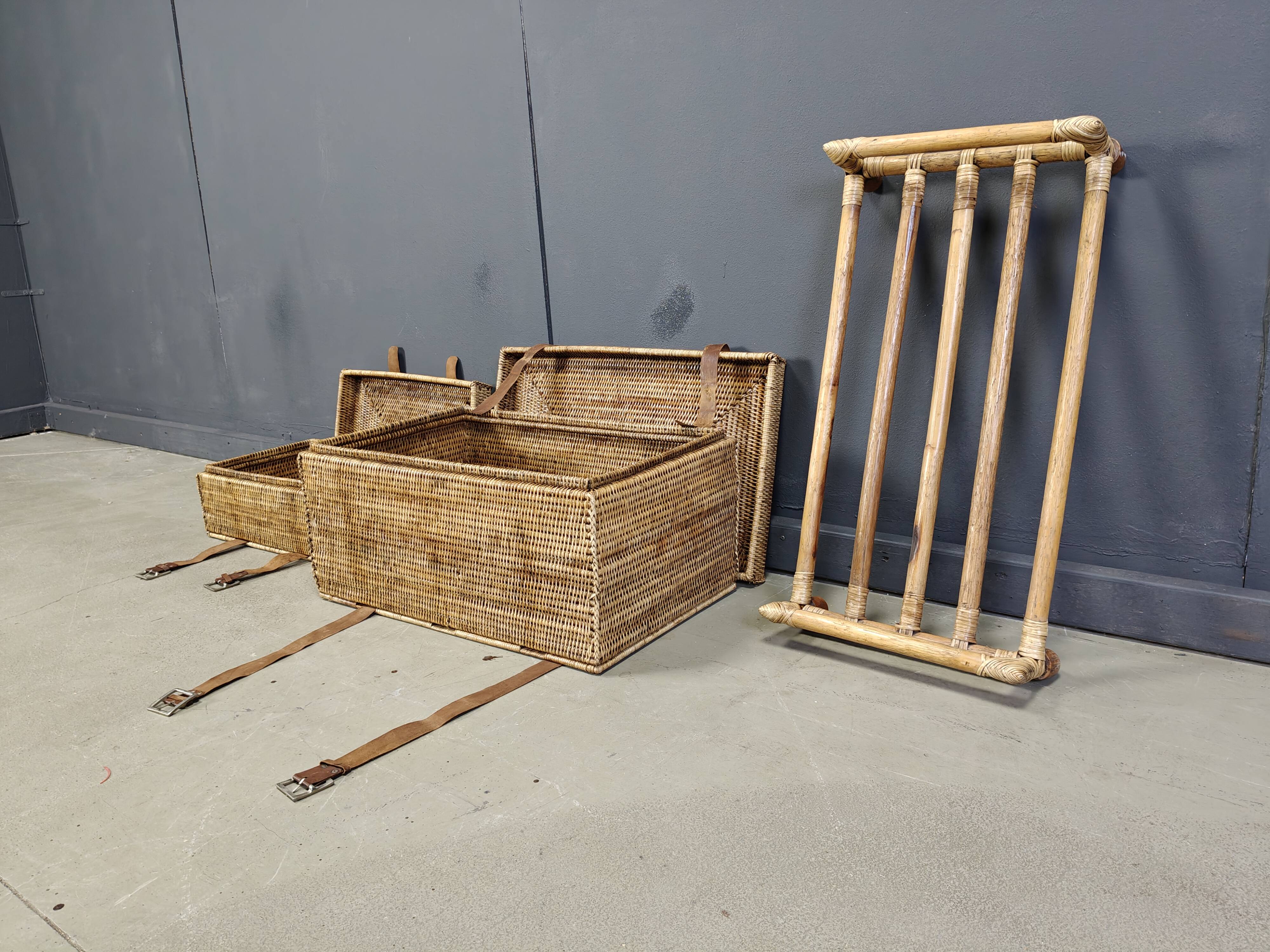 Vintage wicker trunks, set of 2 - 1970s