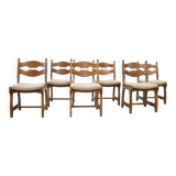 Set of six brutalist razorback dining chairs