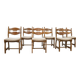 Set of six brutalist razorback dining chairs