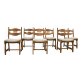 Set of six brutalist razorback dining chairs