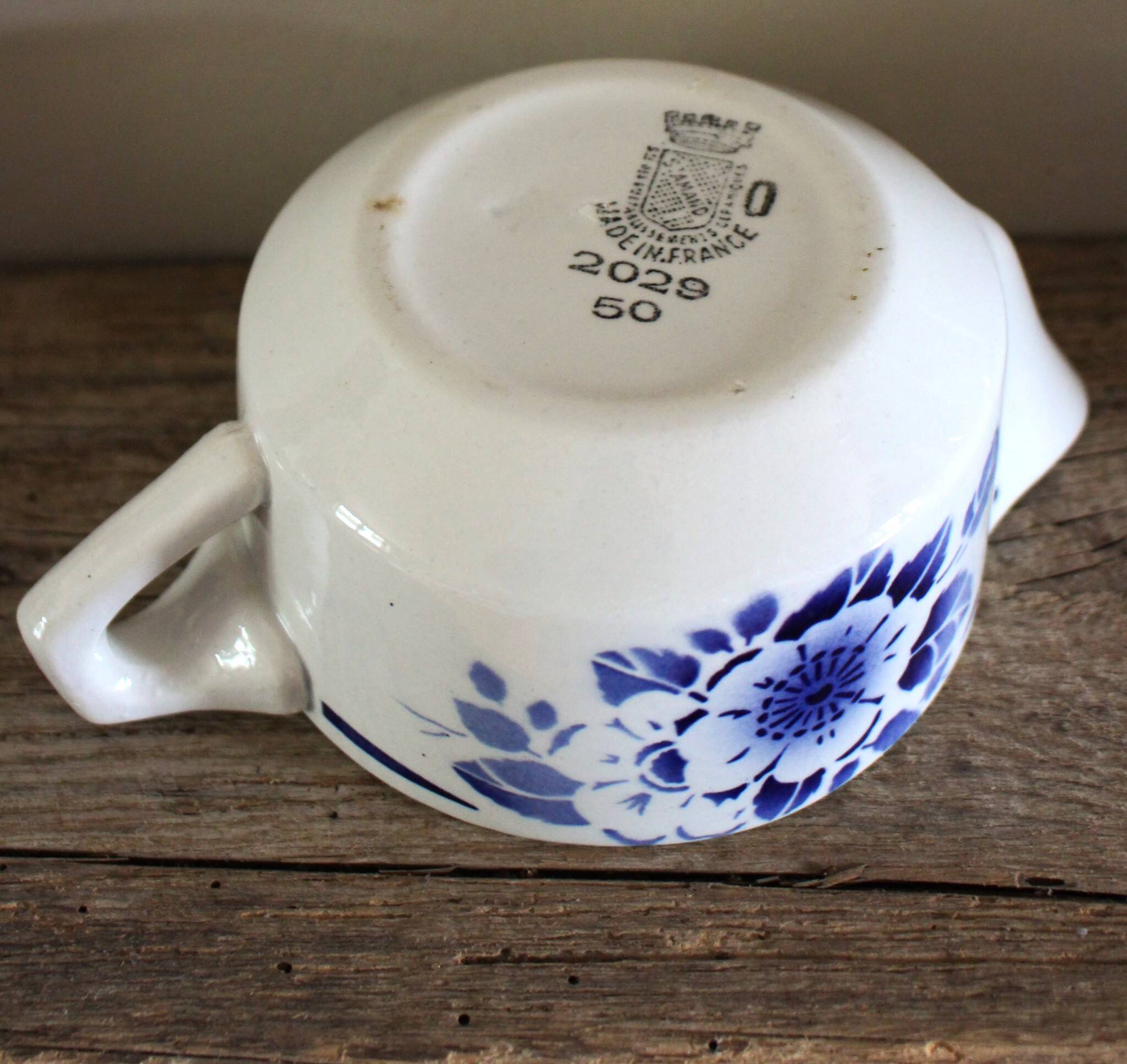 Saucière Fleur bleu Art Deco Saint Amand