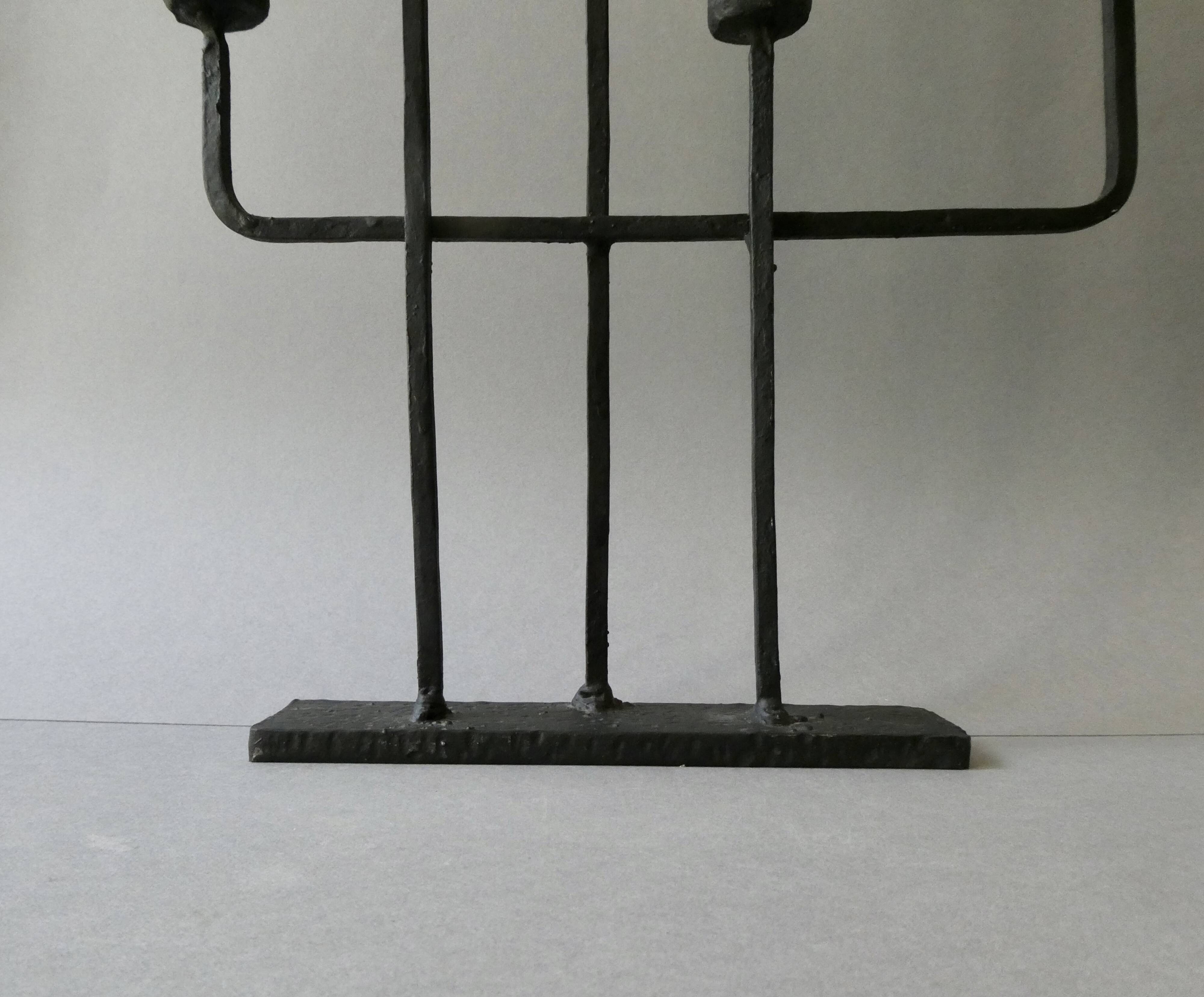 Asymmetrical wrought iron candlestick, 5 candle holders