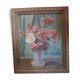 Huile sur carton bouquet de fleurs vintage