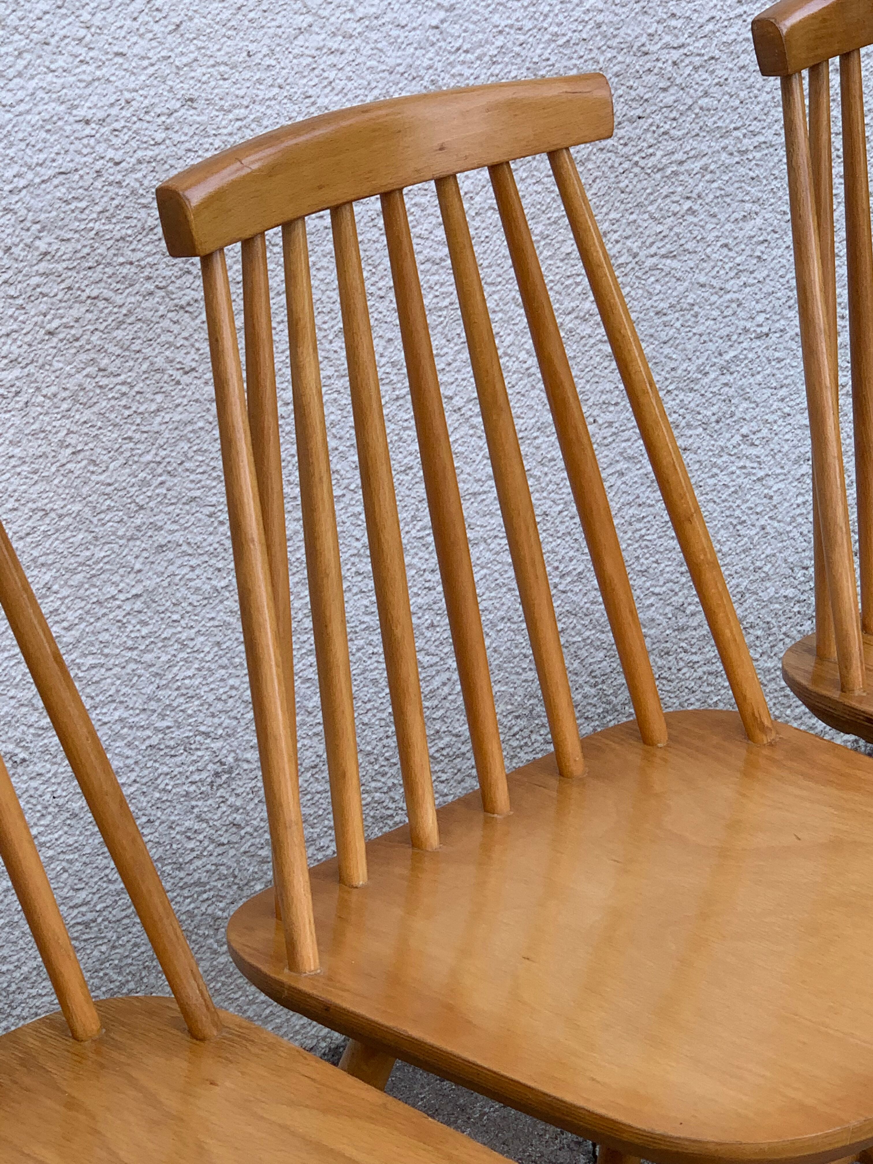 Chaises scandinaves Pinnstol ZPM Radomsko 1950