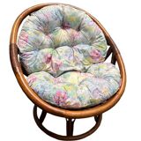 Fauteuil pivotant en rotin