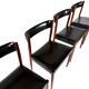 6 chaises vintage danoises en palissandre des années 60