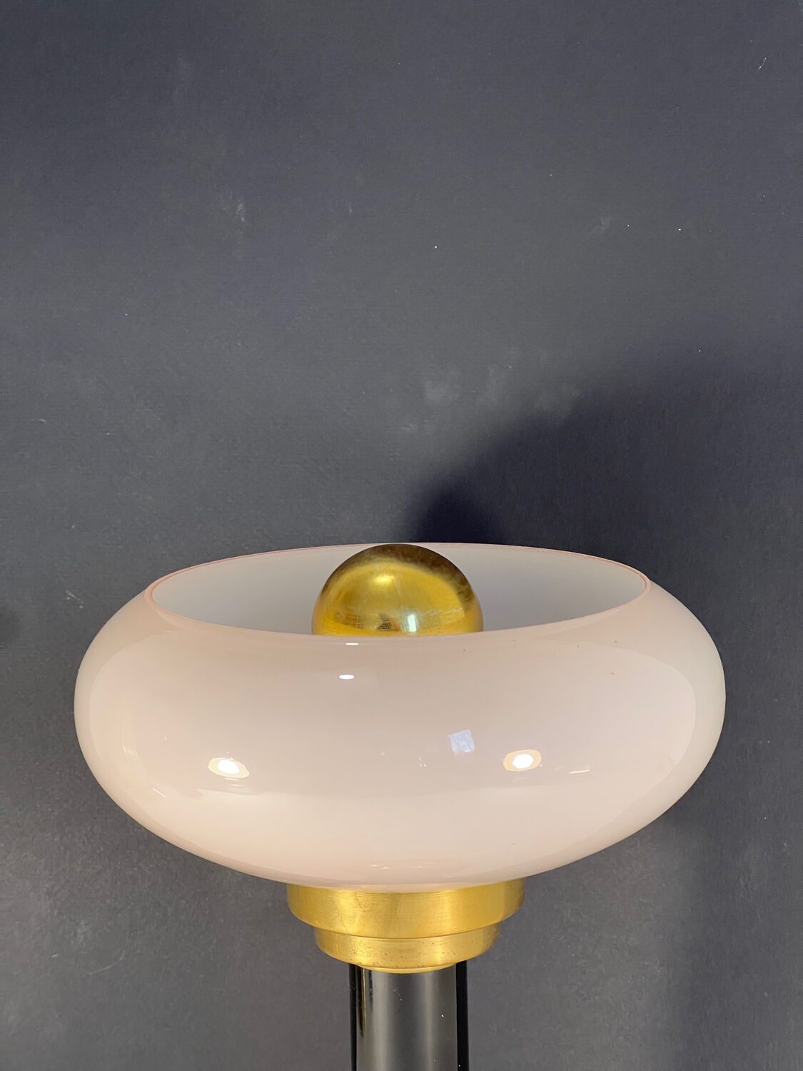 Pair of Art Deco table lamps • Antique glass & Patinated brass