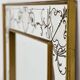 Large Vintage French Bistro Mirror with Hand-Painted Decoration and Gold Frame