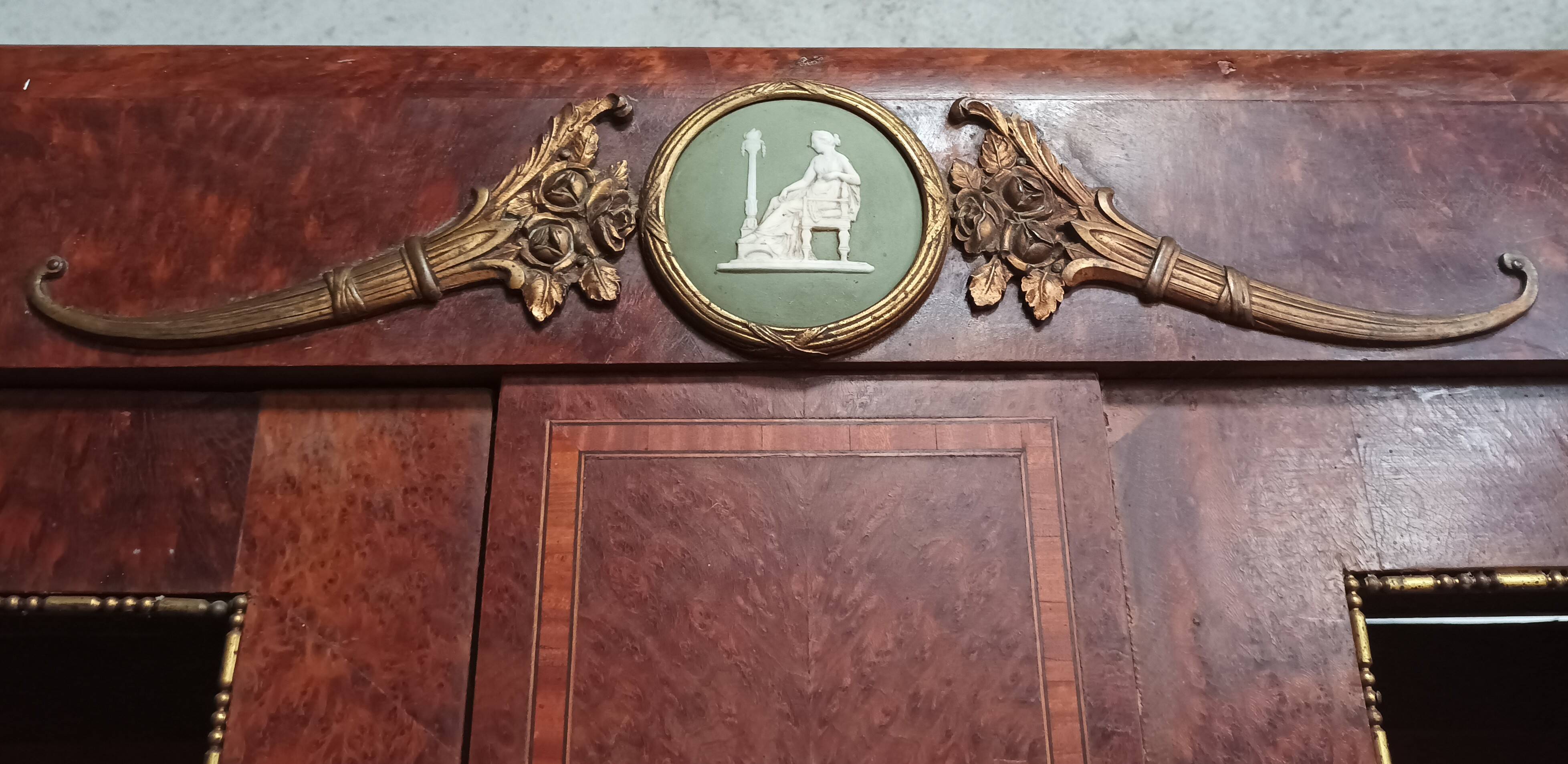 Louis XVI library in cedar burl