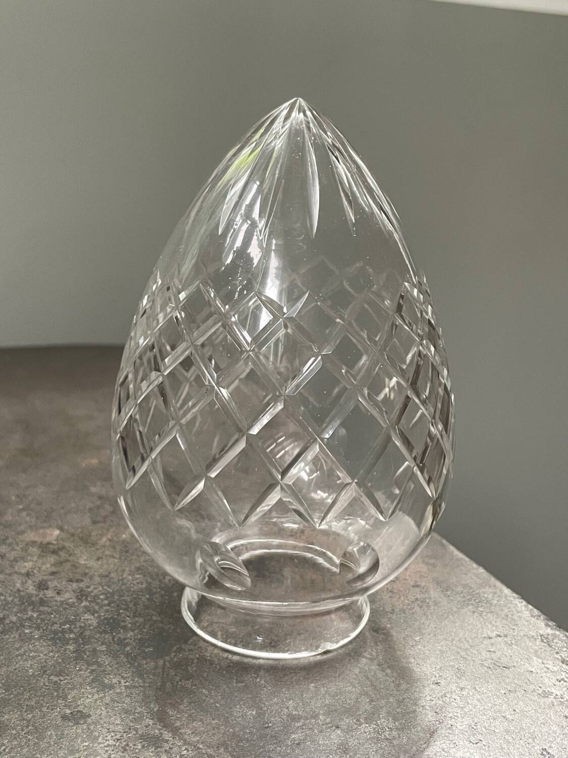 19th century cut crystal shell globe