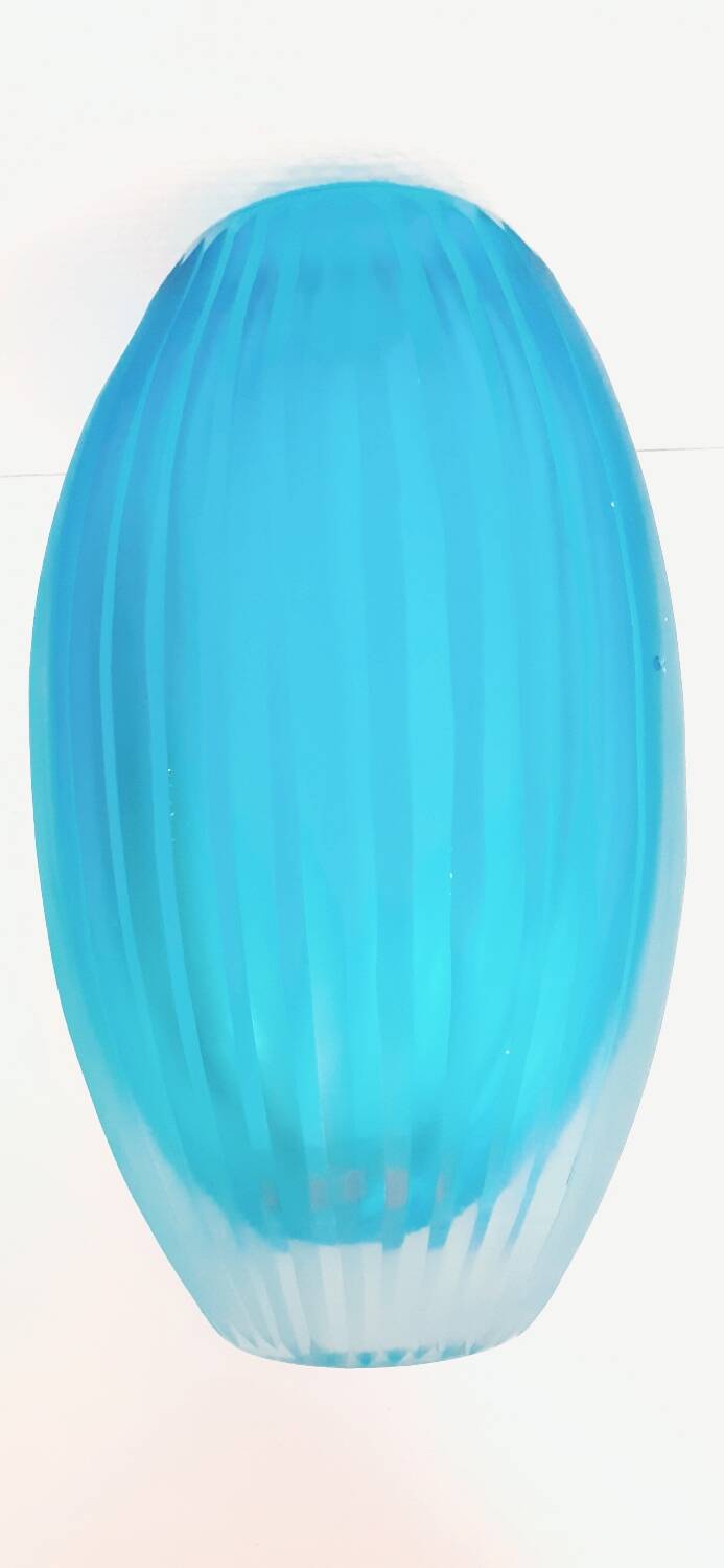 Antique turquoise glass vase