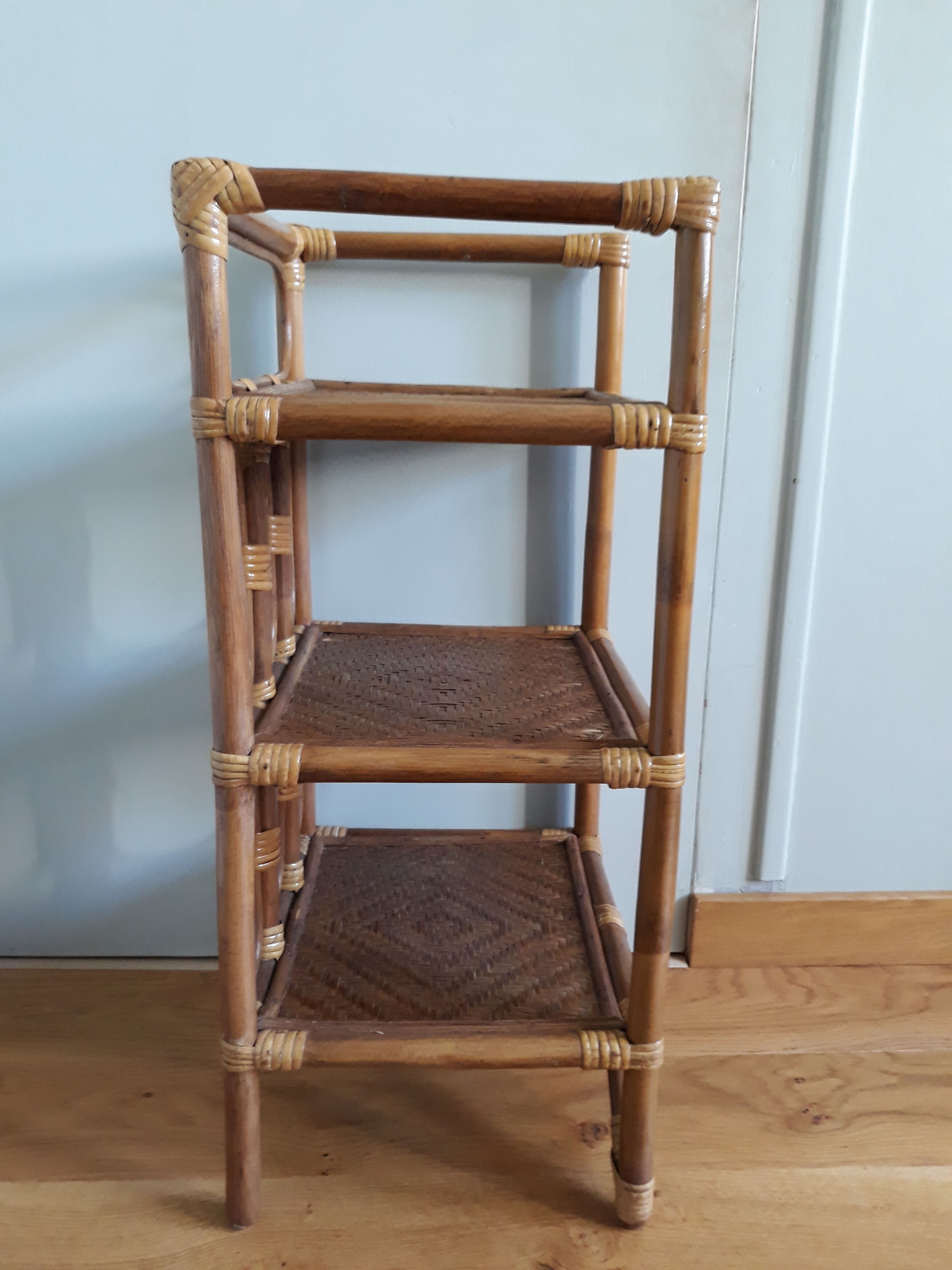 Light rattan shelf with canning