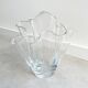 Vintage folded clear glass vase - wave