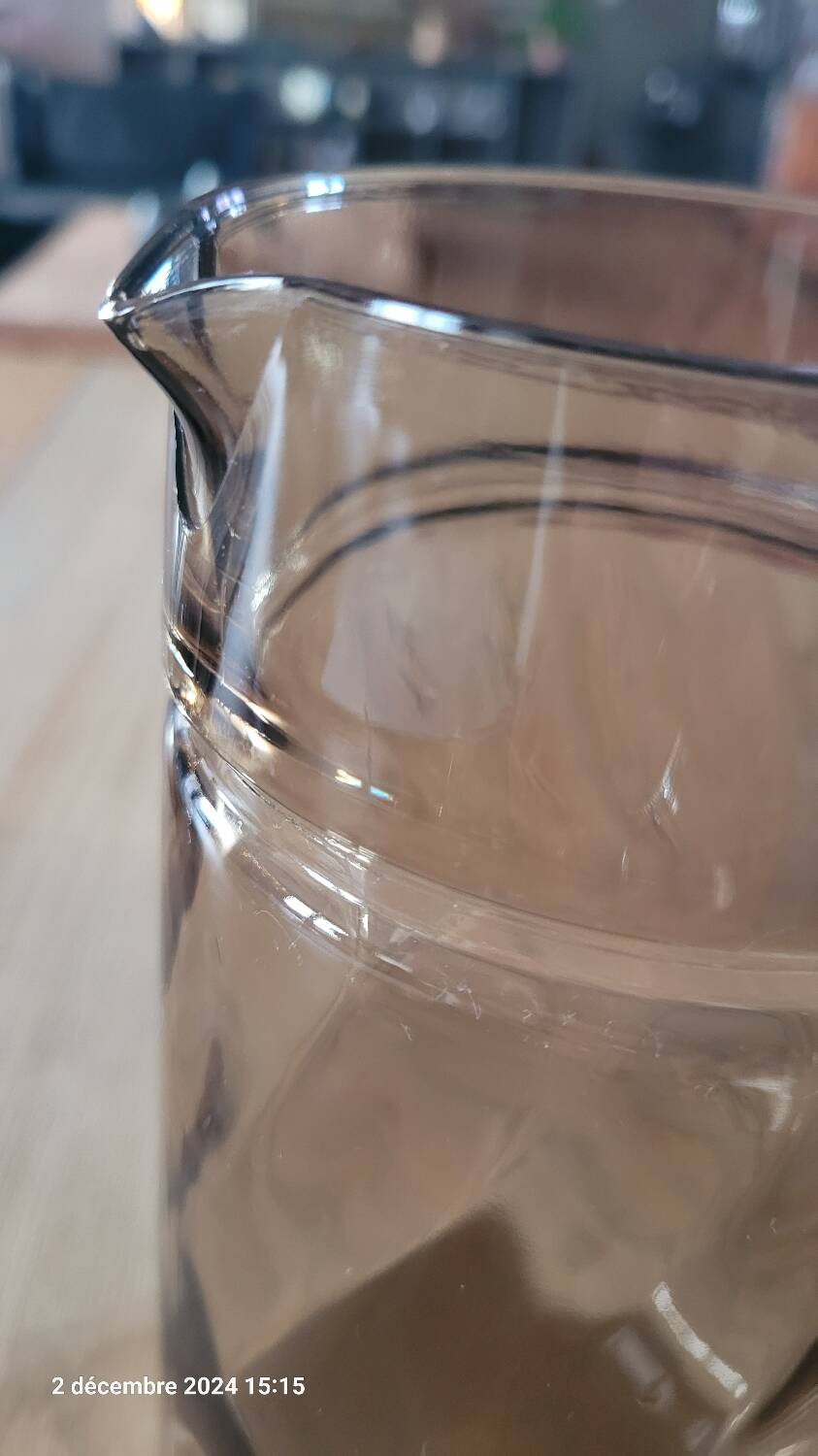 Service à orangeade en verre fumé