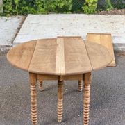 Louis Philippe XVIII century extendable round dining table, renovated, 200cm