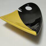 Empty pocket anthropomorphic ceramic black and yellow design 50s