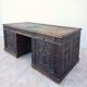 Large Gothic desk in solid oak from the 19th century.