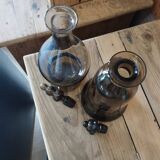 Set of two amber carafes