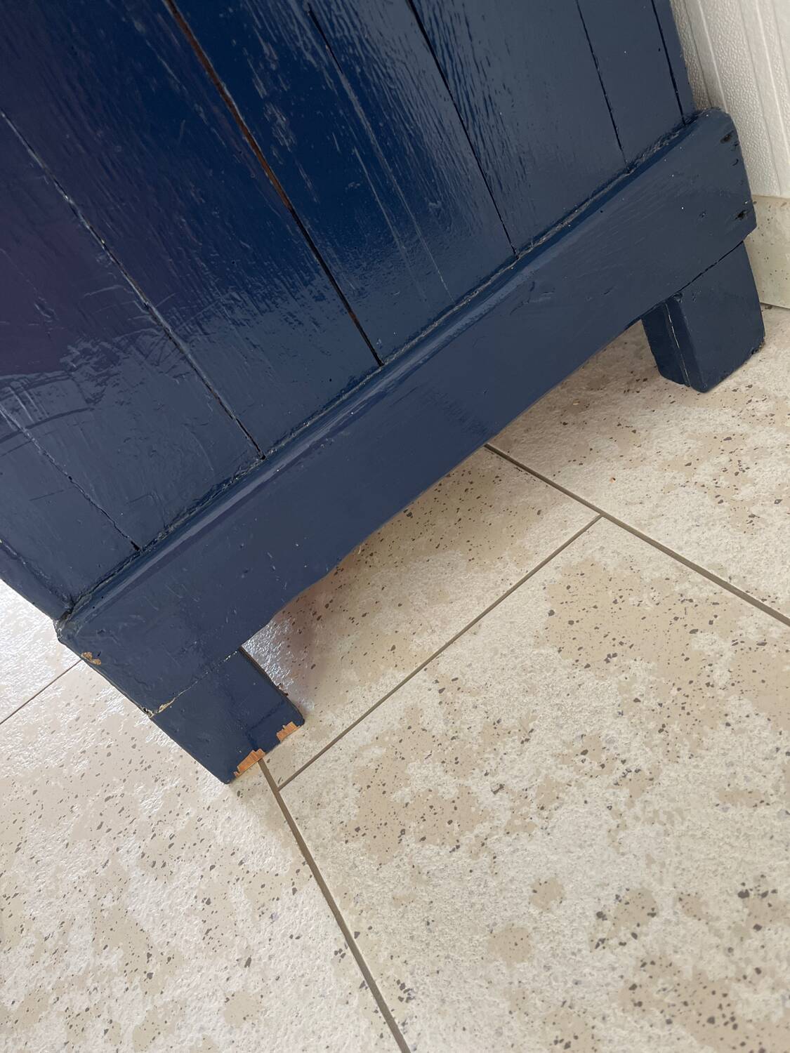 Old Parisian wardrobe painted in midnight blue
