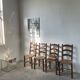 Rustic handcrafted oak chairs 1900