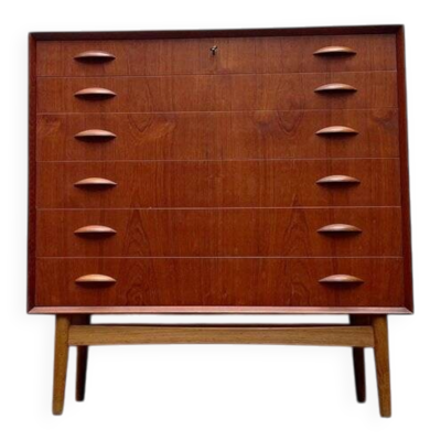 Commode danoise modèle 314 en teck par Johannes Sorth pour Nexø Møbelfabrik, années 1960