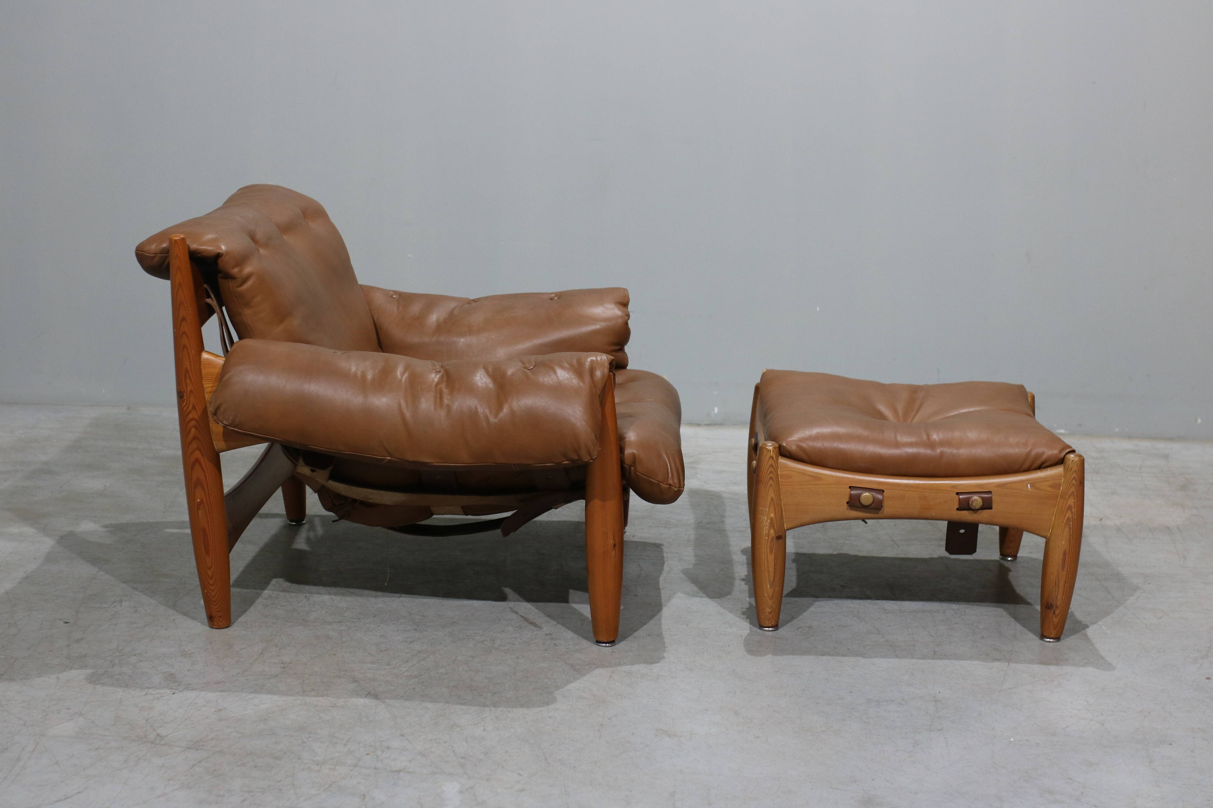 Sheriff Lounge Chair with Ottoman by Sergio Rodrigues for ISA