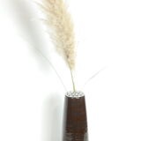 Vase ceramic flowers and brown glass