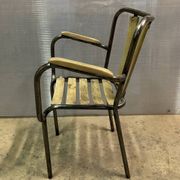 Industrial armchair in metal and wood