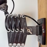Industrial Black Scissor Wall Lamp, 1950s