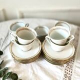 Coffee service cups in fine porcelain from Sologne France