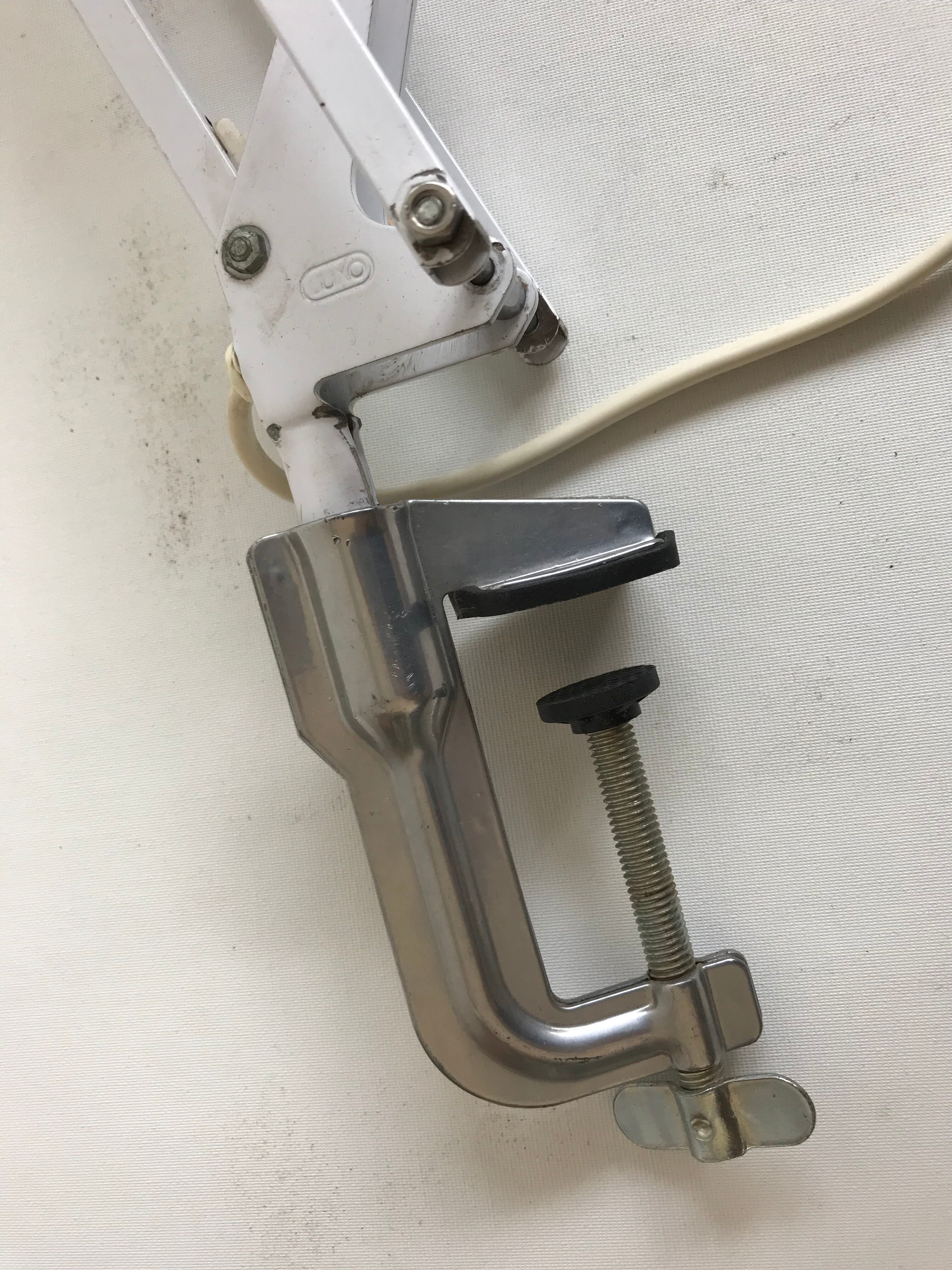 White hinged luxo lamp