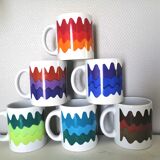 Series of 6 mugs design waecht ersbach 70s
