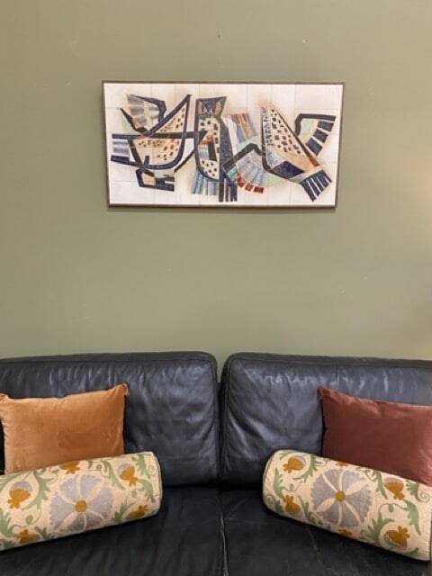 Wall panel, modernist ceramic signed Sinclair (from Hendrickx), 1950/60