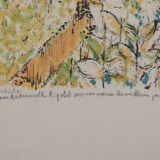 Guy BARDONE: Window open to the garden, signed original lithograph.