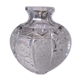 Carved crystal ball vase