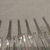 6 silver-plated metal lobster forks by the silversmith Christofle, model Dax.