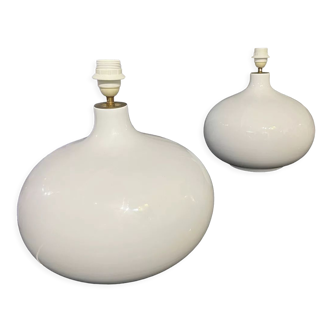 Pair of white ceramic lamp