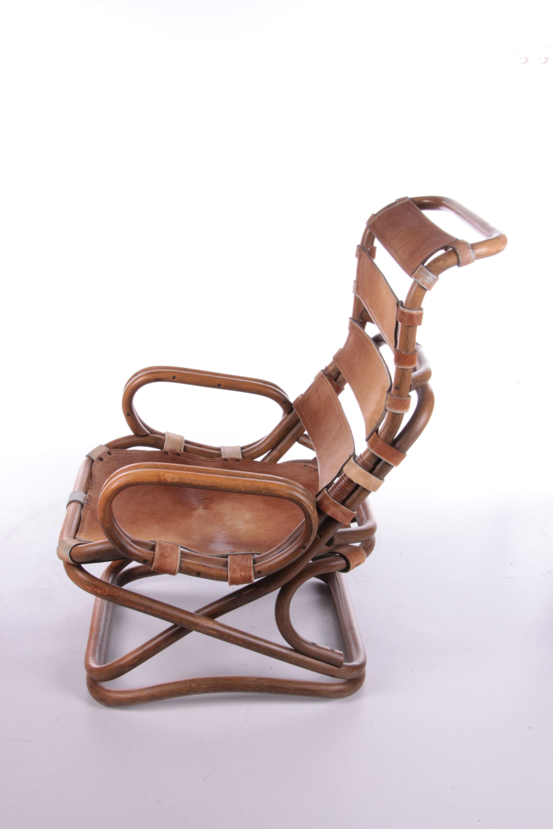Tito Agnoli Relax chair made of Bamboo and leather, 1960