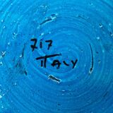 Large bowl in Rimini Blu pottery in mid-century style by Aldo Londi for Bitossi, Italy, 1960s.