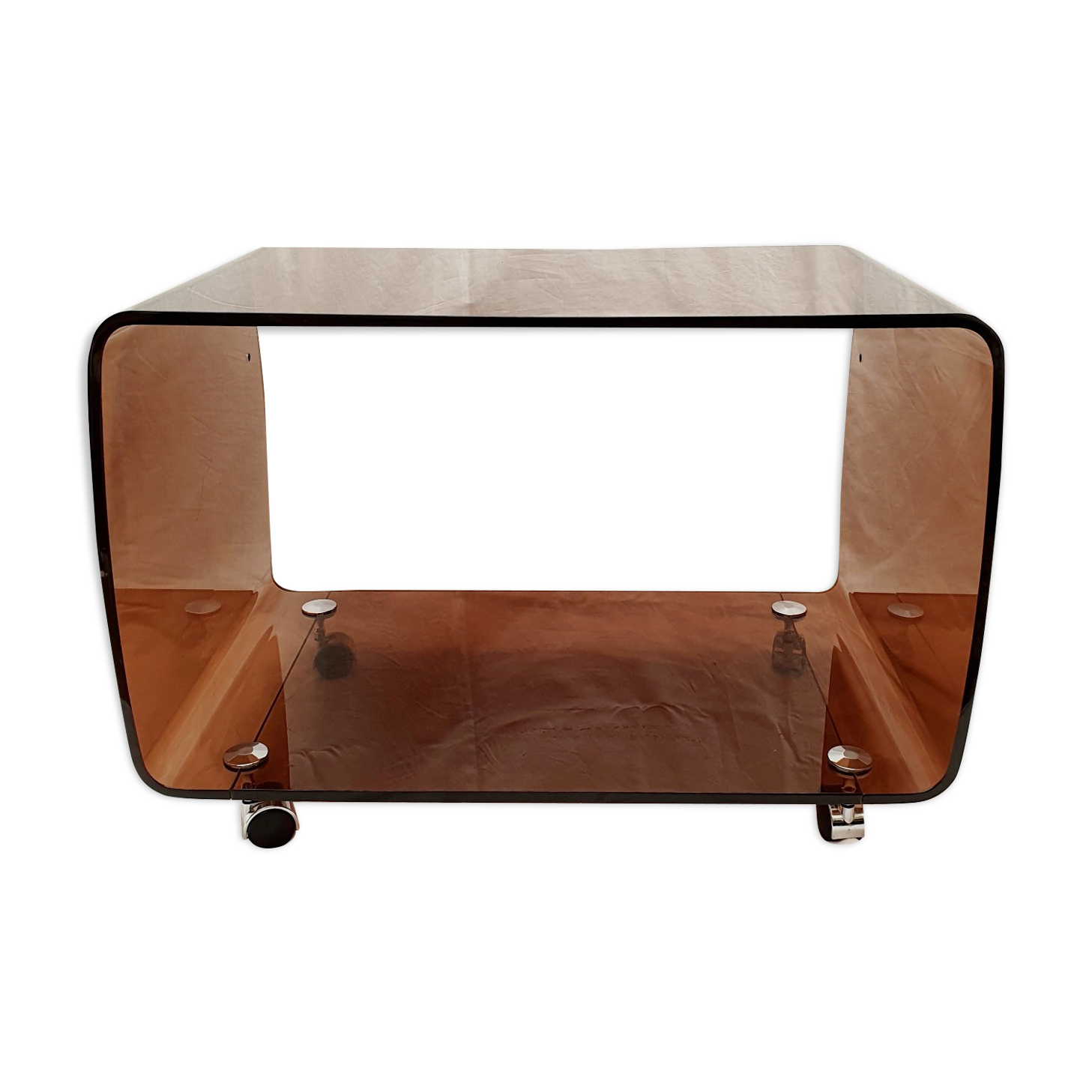 Meuble d'appoint en plexiglas fumé marron