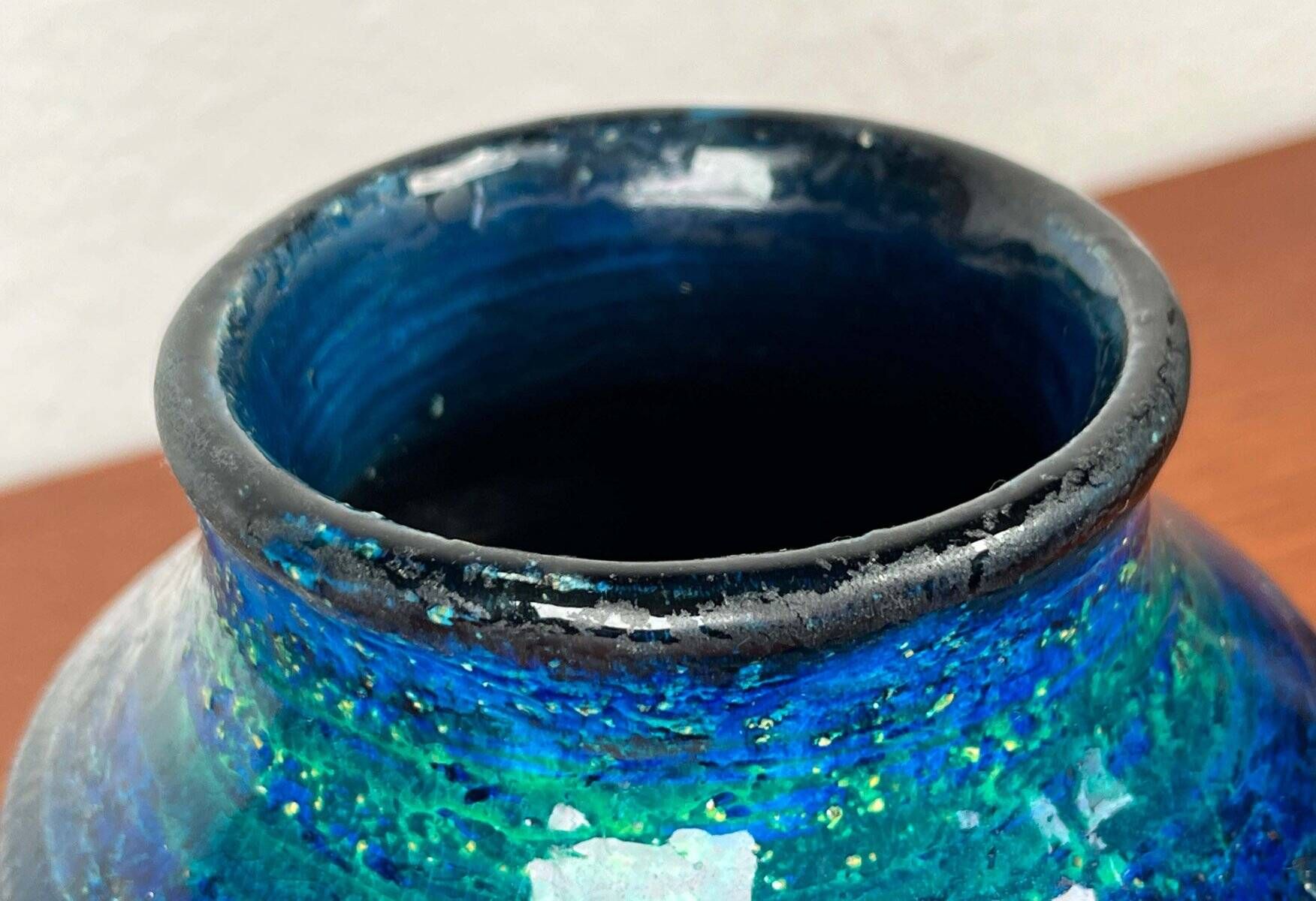 Mid-Century Modern Rimini Blu Pottery Vase by Aldo Londi for Bitossi, Italy, 1960s