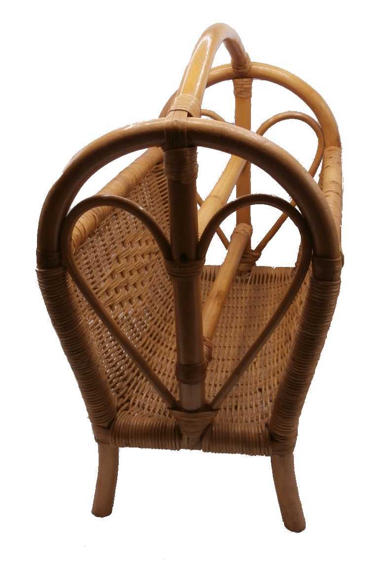 Magazine rack wicker and rattan