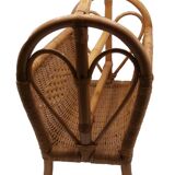 Magazine rack wicker and rattan