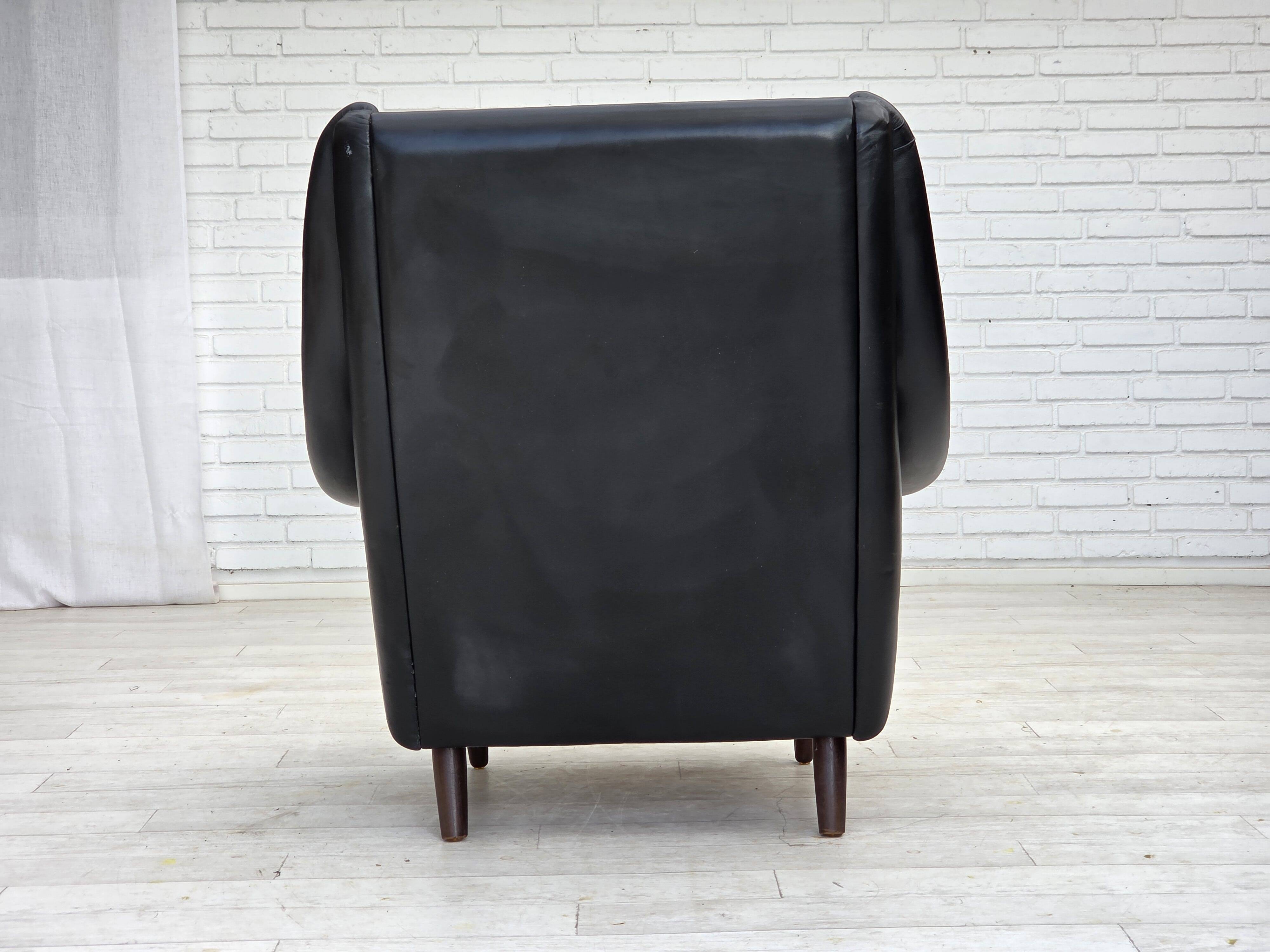 1960s, Danish highback armchair by Aage Christensen, furniture leather.