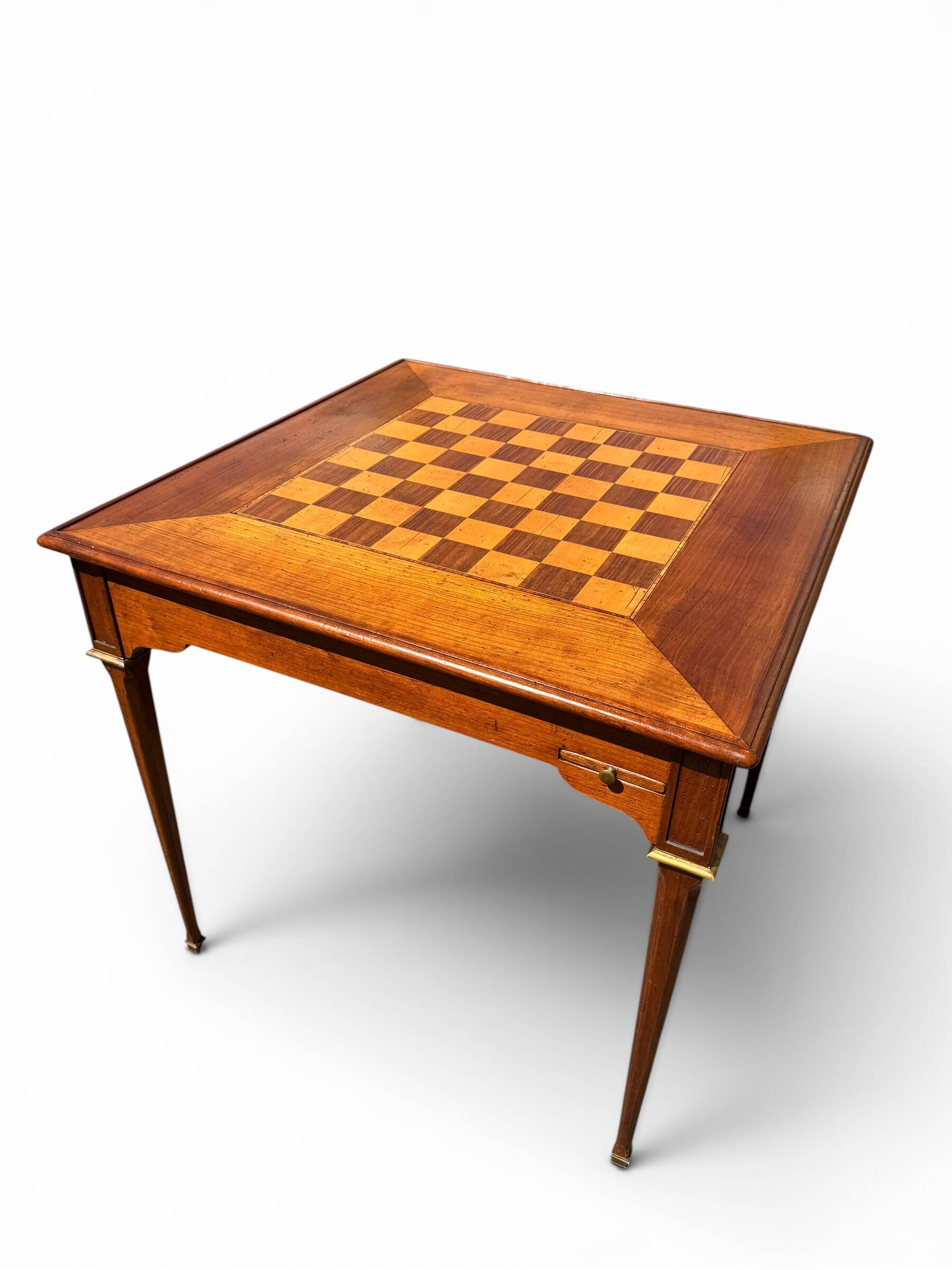 Square game table "tric trac" in Louis XVI style, 19th century.